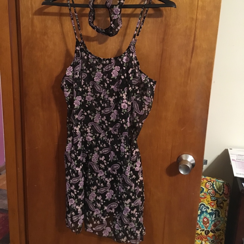 Black and purple 3x nightie with matching panty